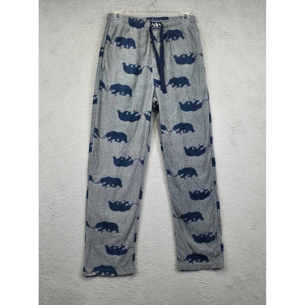 Lucky Brand Pajama Pants Mens S Gray Bears Novelty Cozy Comfort Lounge‎ Sleep
